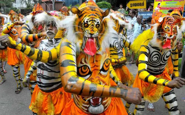 Baagh naach also known as Tiger dance is a folk dance in Indian state Odisha. Source: Holiday Landmark.